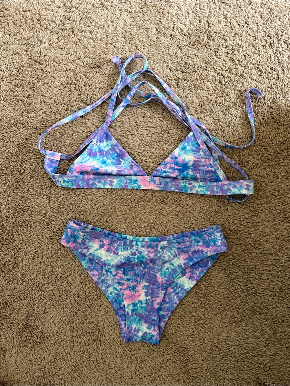 Kulani Kinks Tie-Dye Triangle Bikini Set